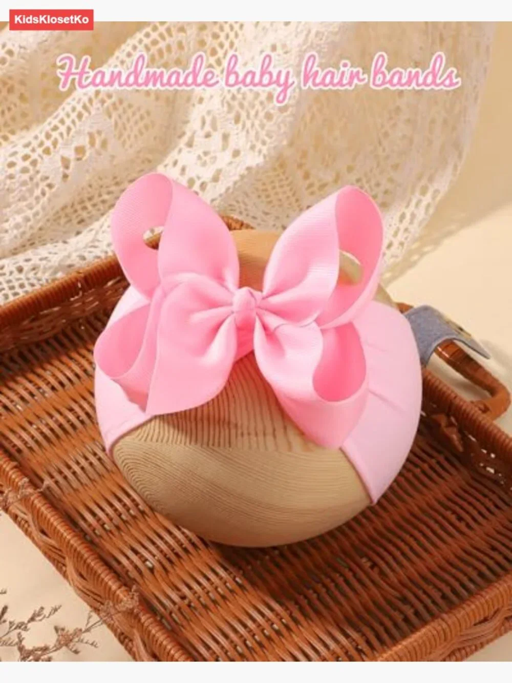 6pk Baby Girl Hair Bows Soft Nylon Stretchy Headbands Newborn Toddler